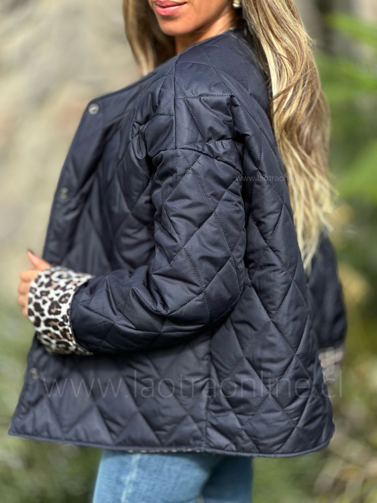 Parca Reversible print azul