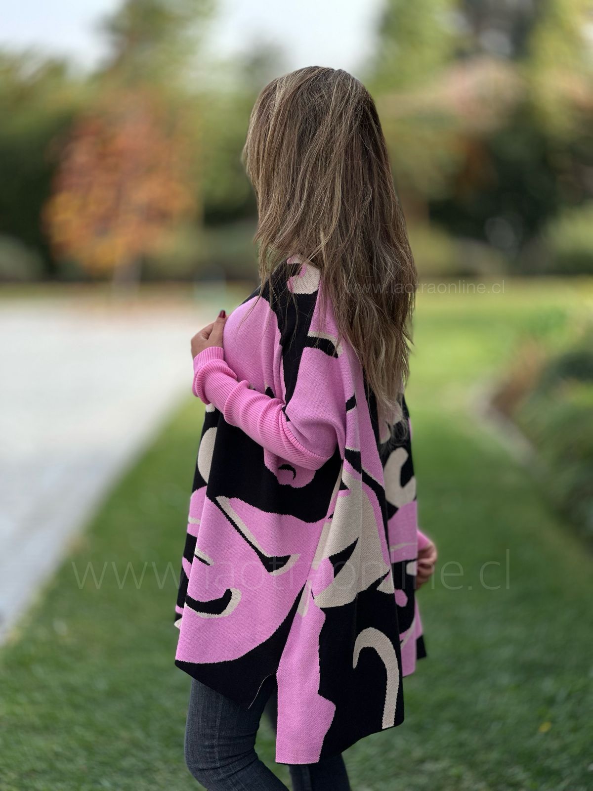Sweater Maceió rosa/negro