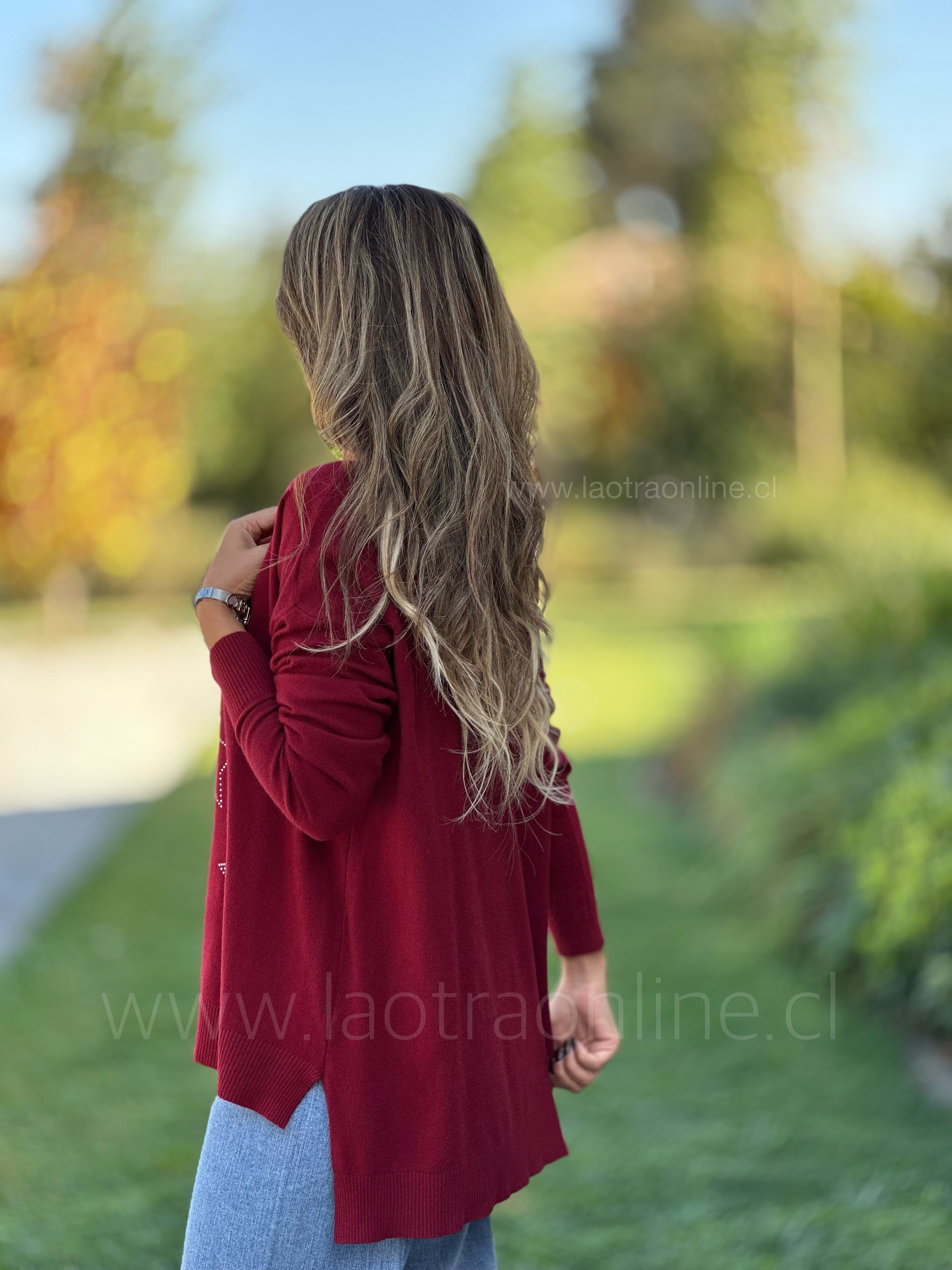 Sweater Lourdes cherry