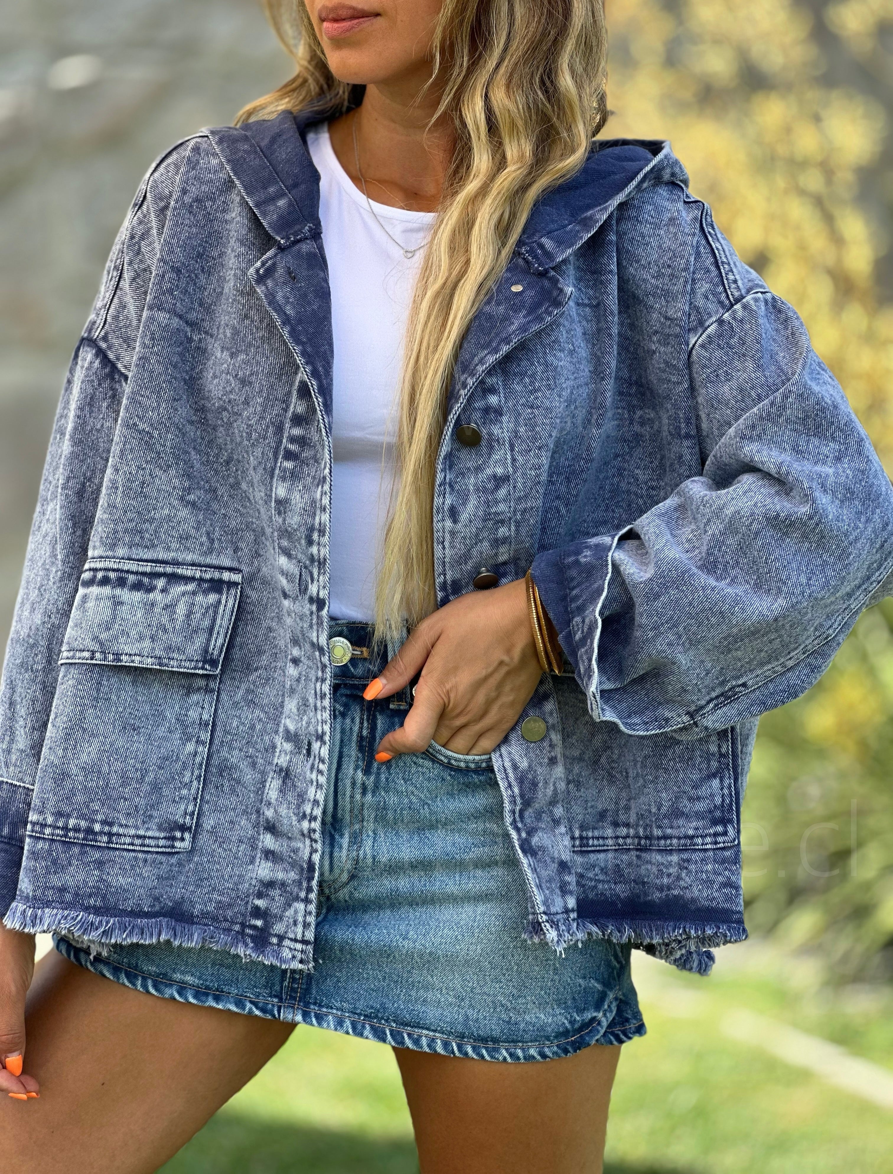 Chaqueta Mujer Denim Oversize Azul