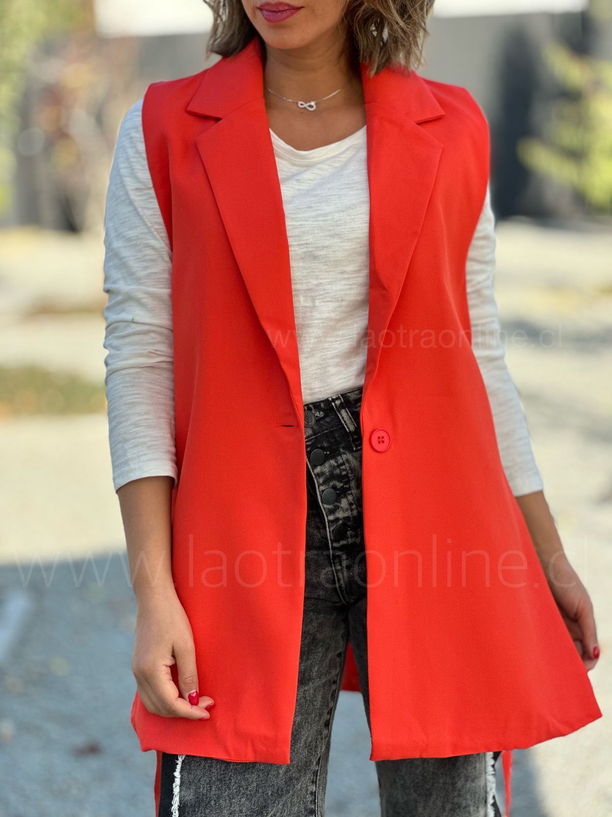 Blazer S/mangas Precioso mandarina