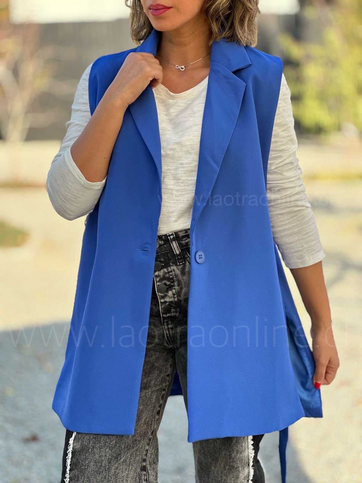 Blazer S/mangas Precioso azul