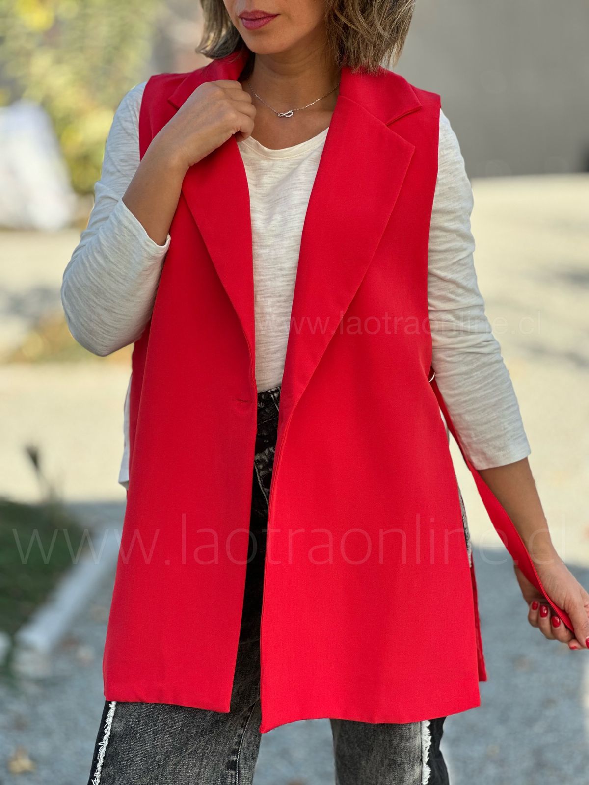 Blazer S/mangas Precioso rojo