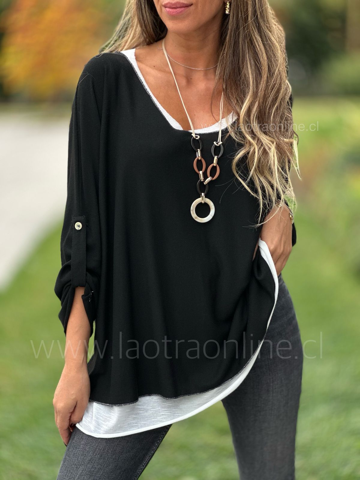 New Set 3 en 1 Poleras/collar negro
