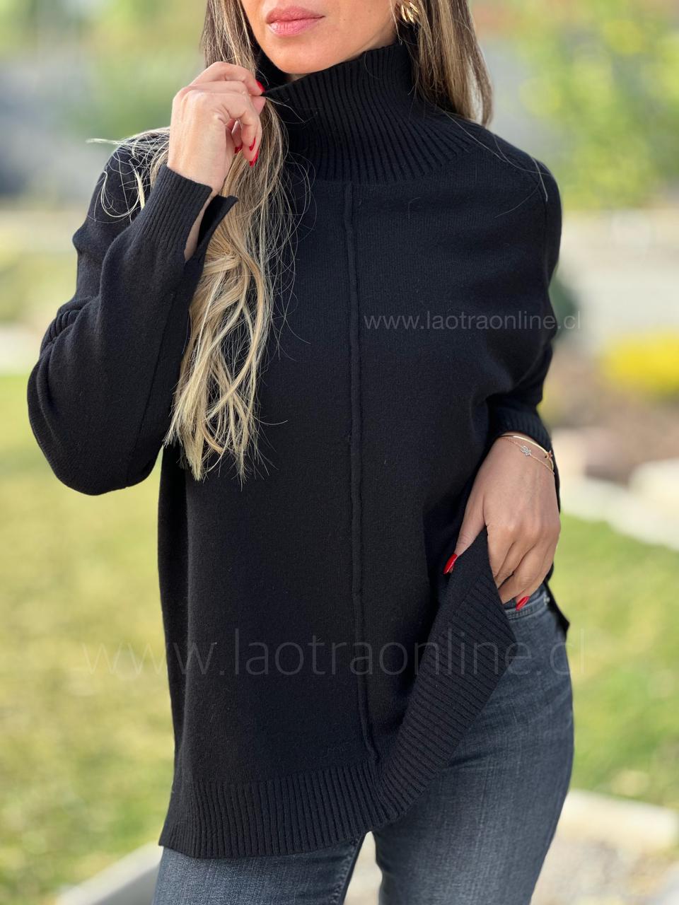 Sweater Cuello subido negro