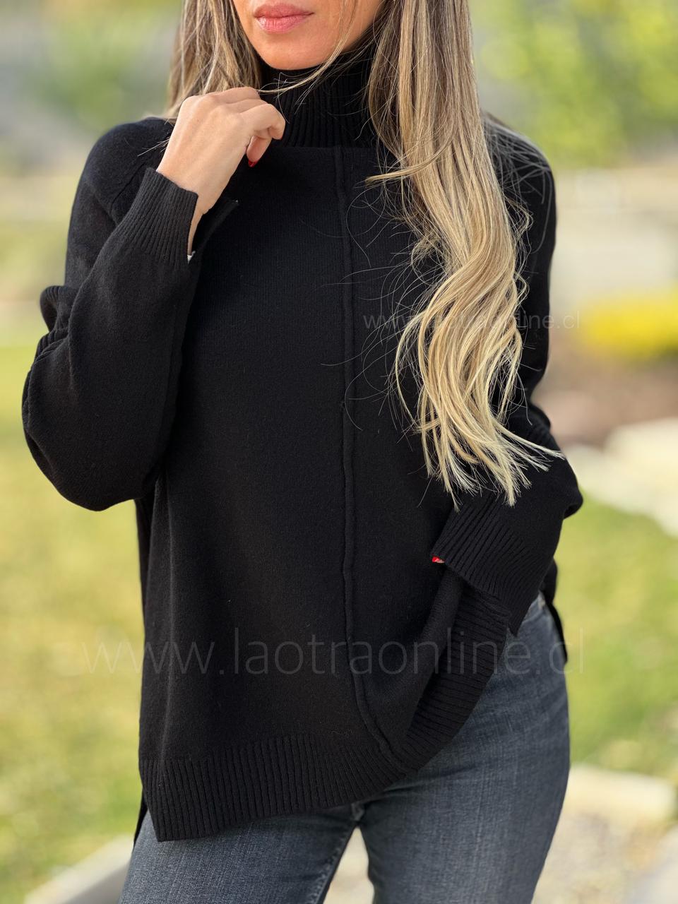 Sweater Cuello subido negro