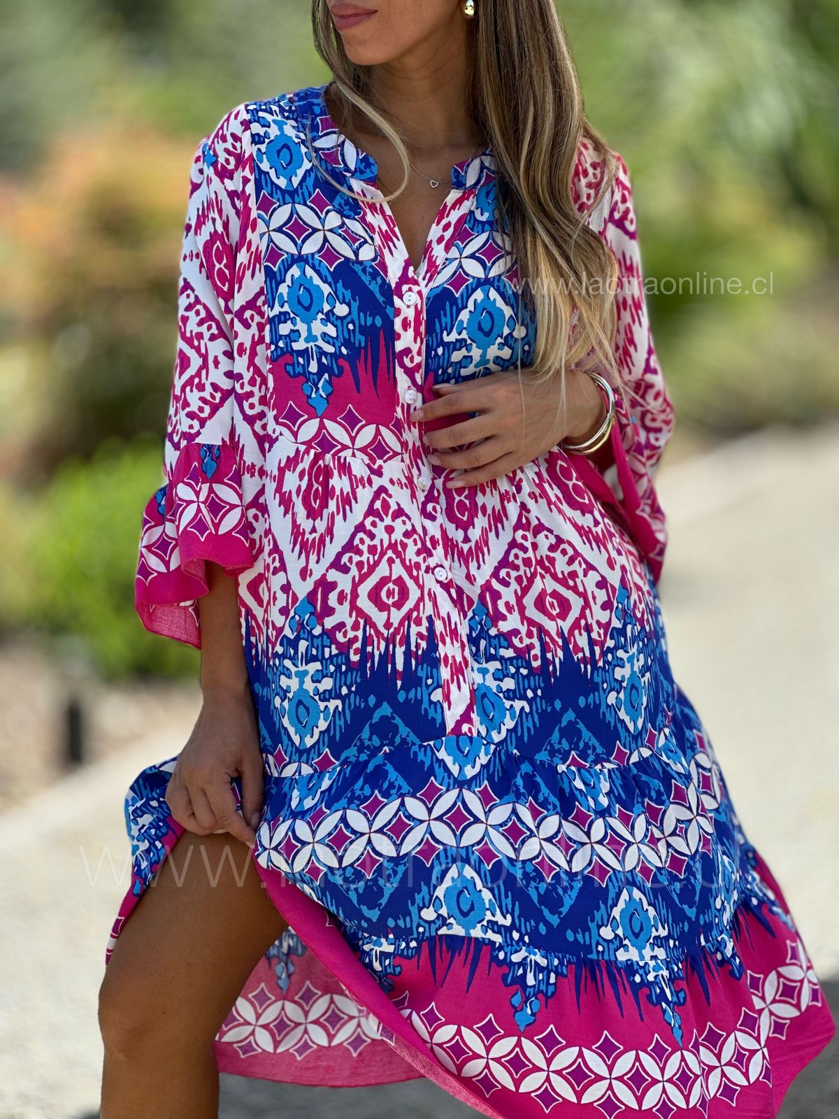 Vestido Anastasia fucsia/azul