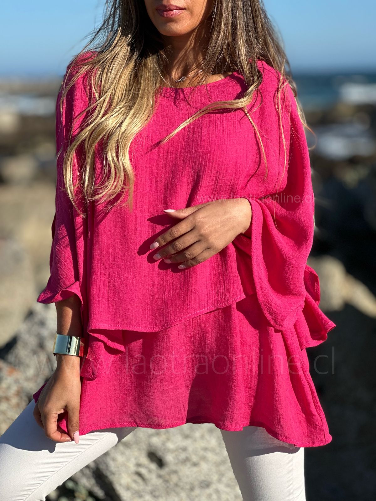 Polera Coral fucsia