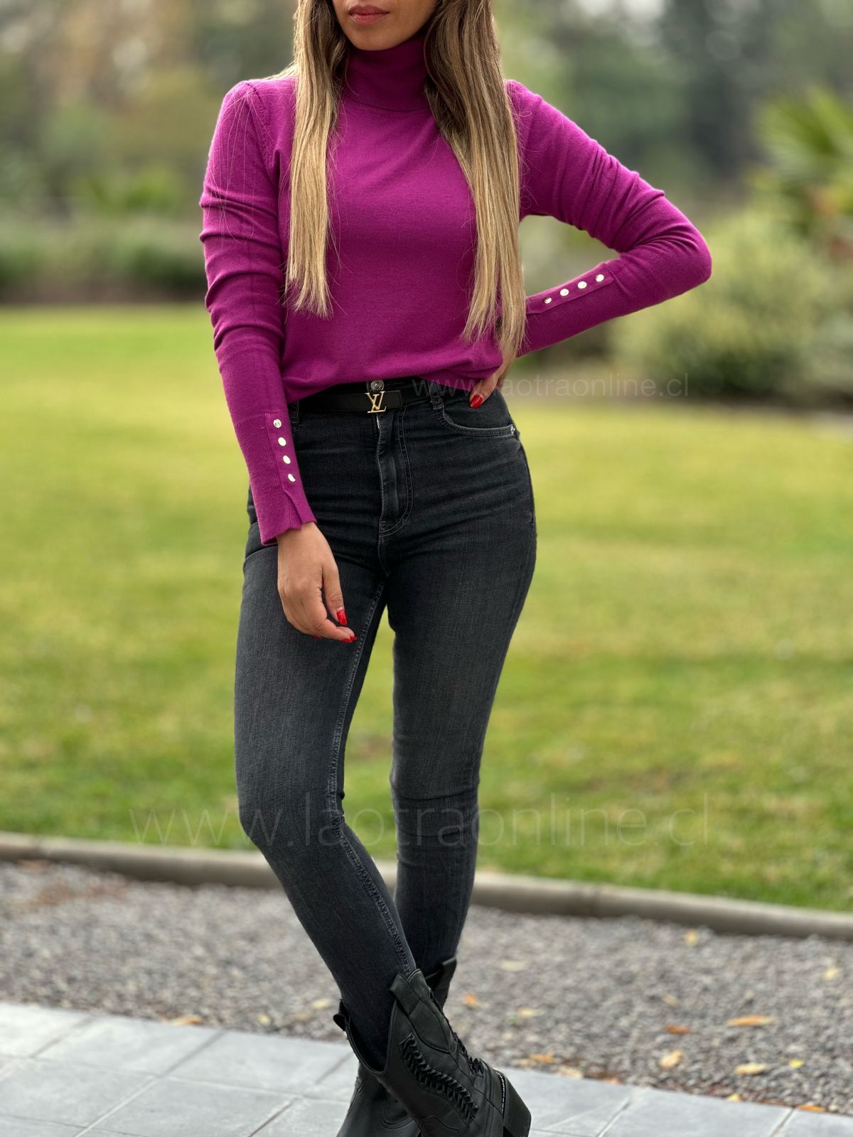 Sweater Flor magenta