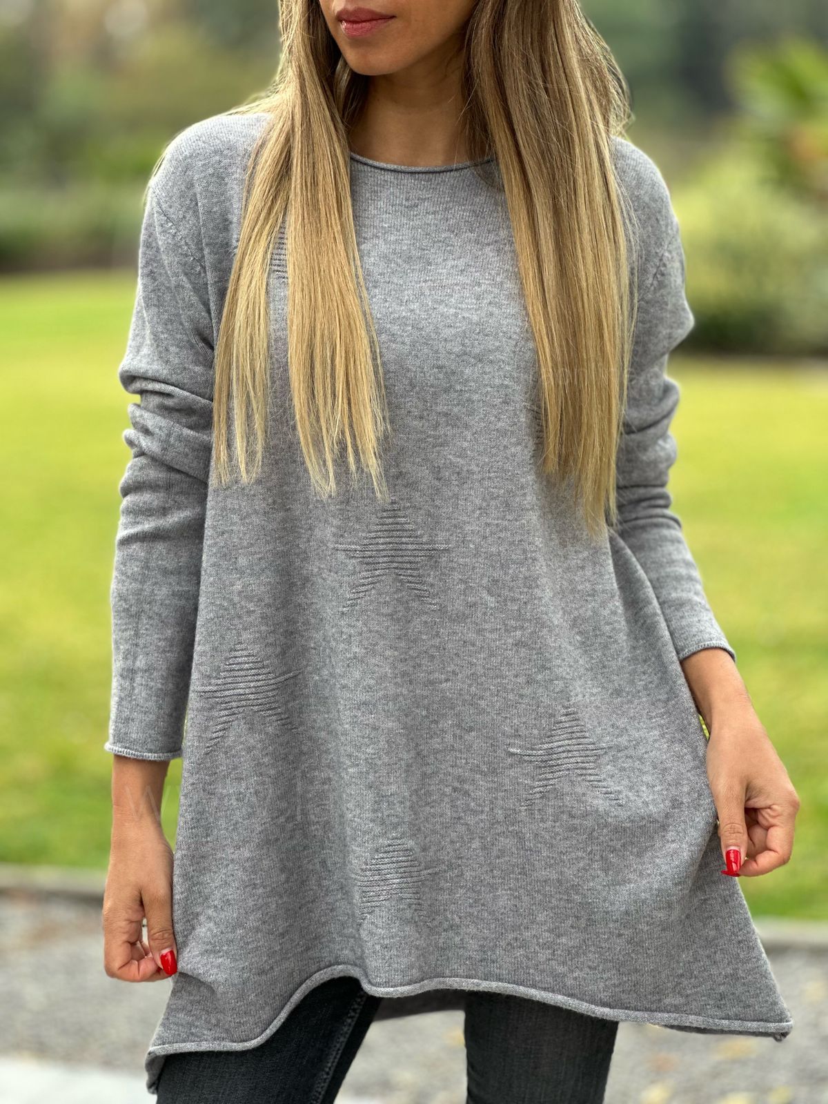 Sweater Star textura gris