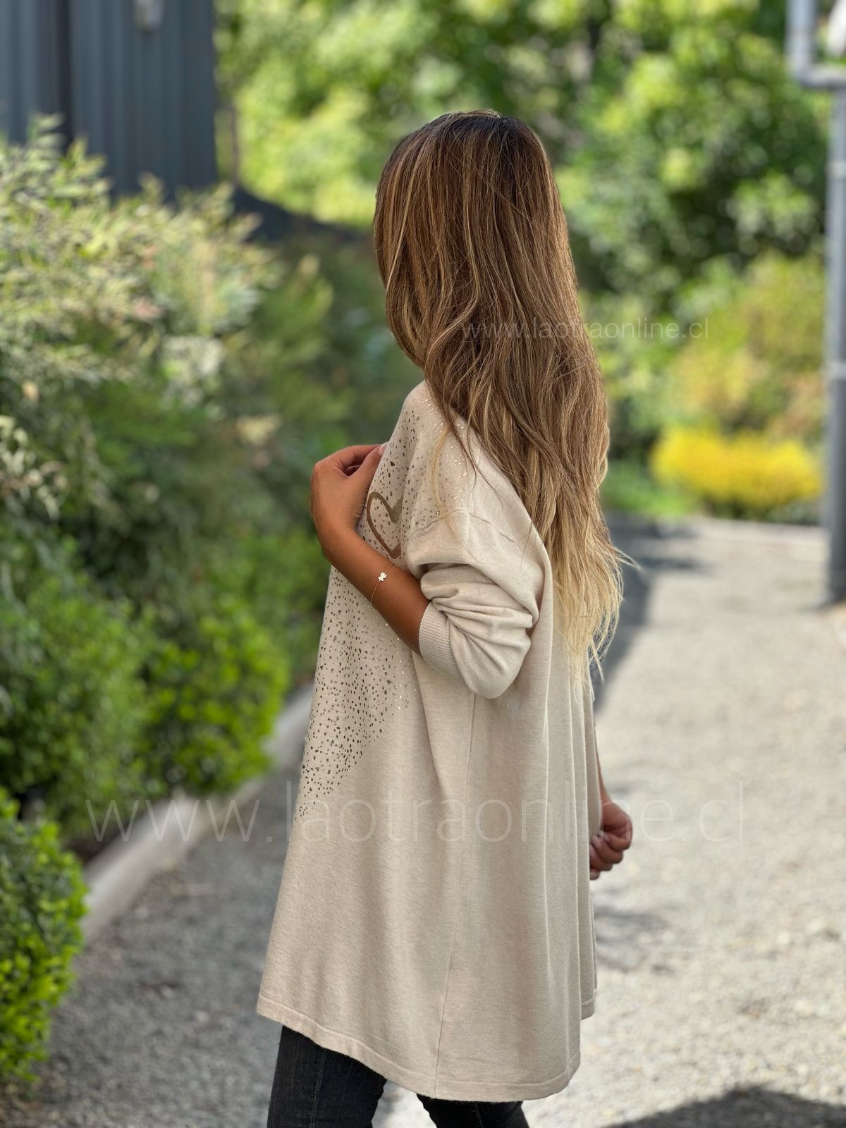 Swaeter Love brillitos beige