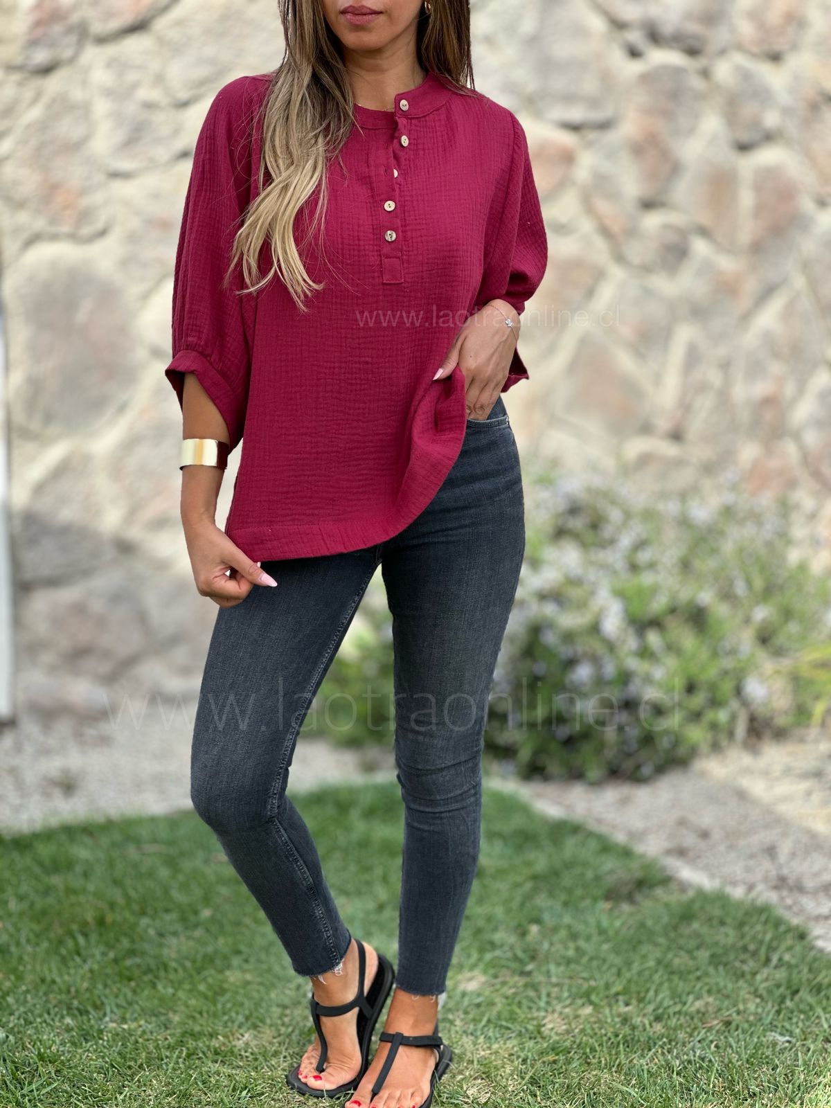 Blusa Aida guinda