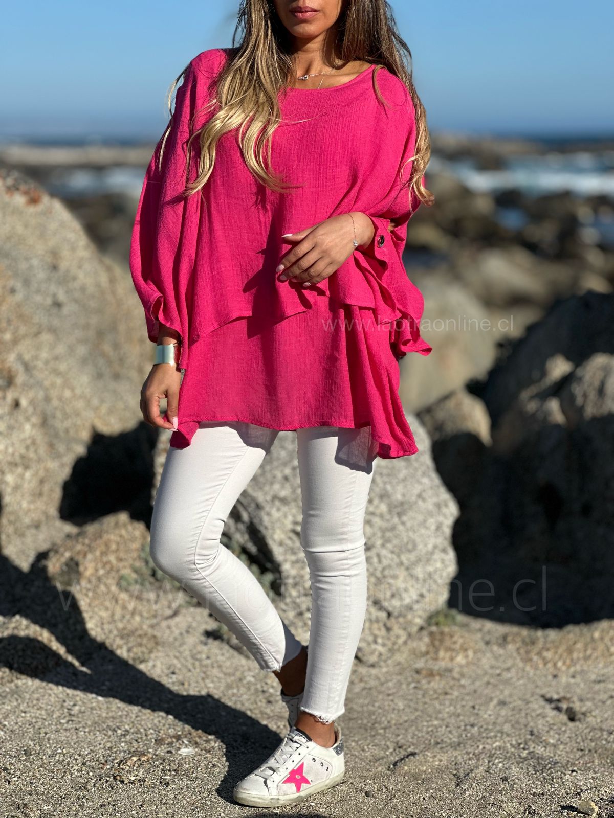 Polera Coral fucsia