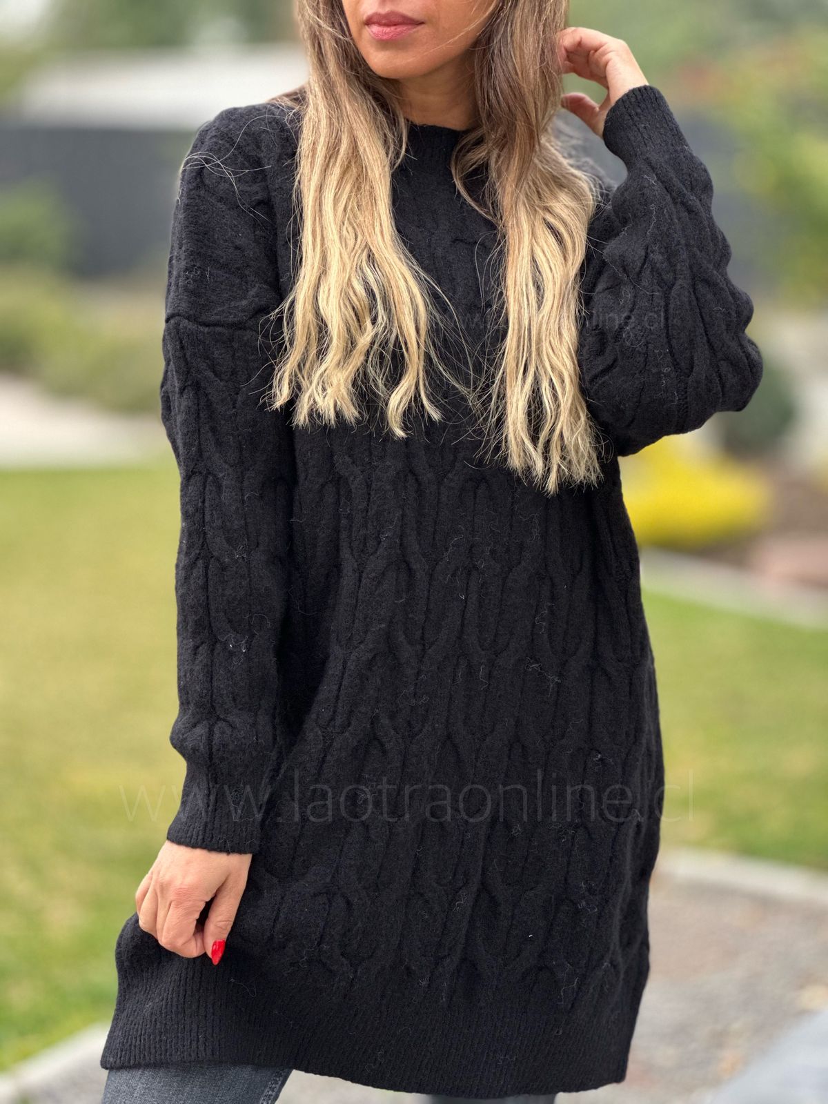 Sweater/vestido Trenza negro