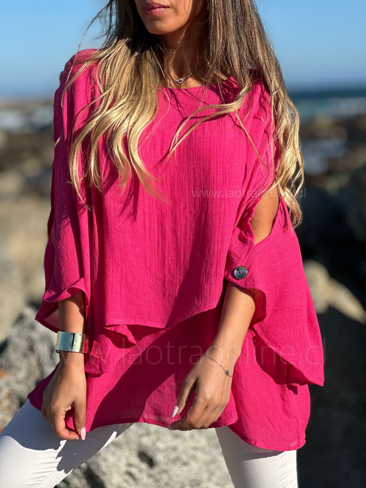 Polera Coral fucsia